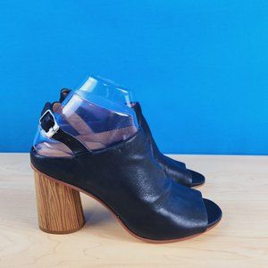 Corso‎ Como Womens Size 7 Sandals Open heel Black Leather Sling-back Sandals